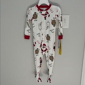 Carter's White and Red Holiday Footie